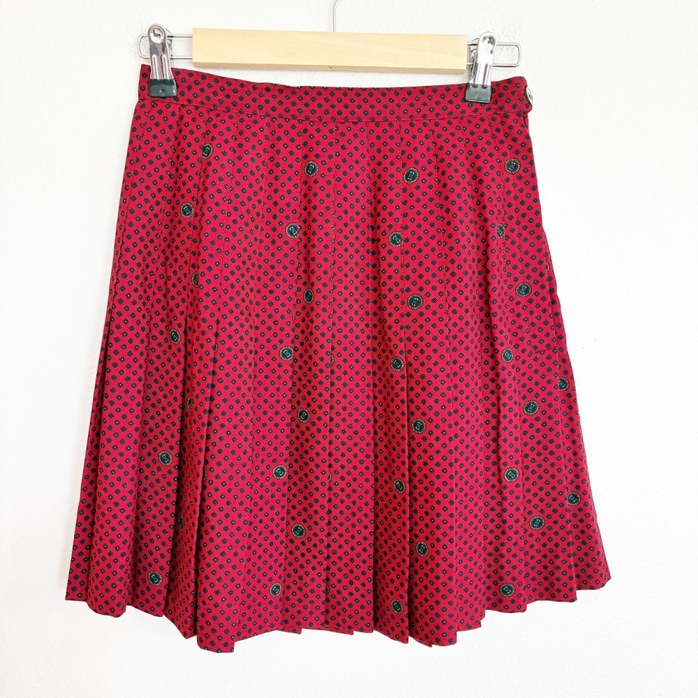 Vtg Brooks Brothers Skirt Womens 6 Red Pleated Academia School Girl Preppy USA